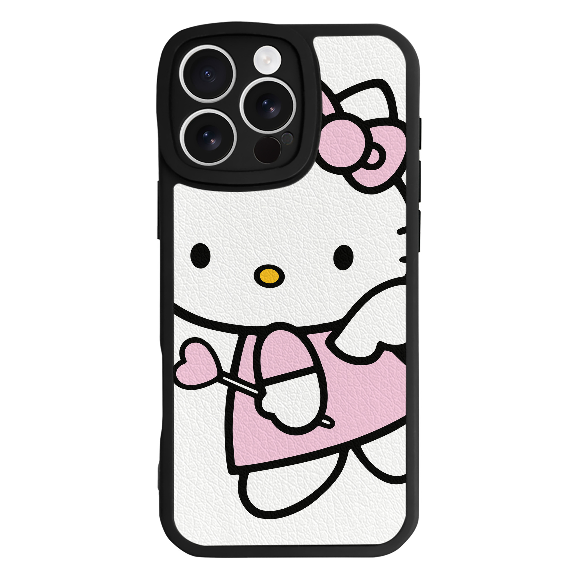 （画像用） Hello Kitty ハローキティ 【iPhone 16シリーズ対応】シリコンスマホケース（レザー調） 材質：シリコン